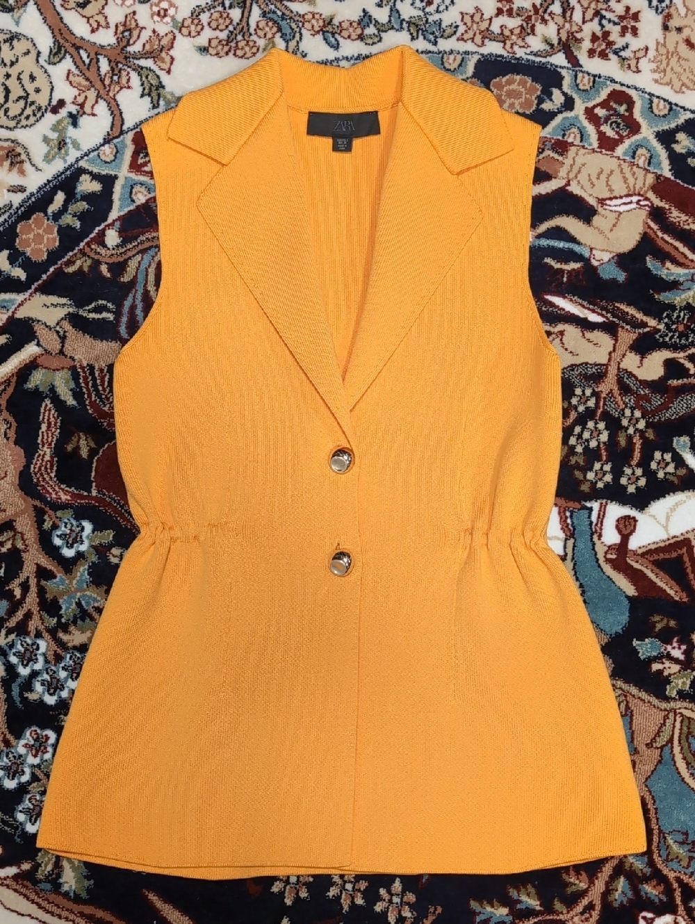 Zara Bright Yellow-Orange Knit Vest